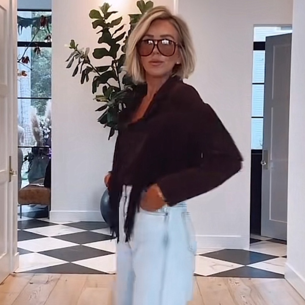 ZARA FAUX SUEDE FRINGED JACKET - Picture 13 of 16